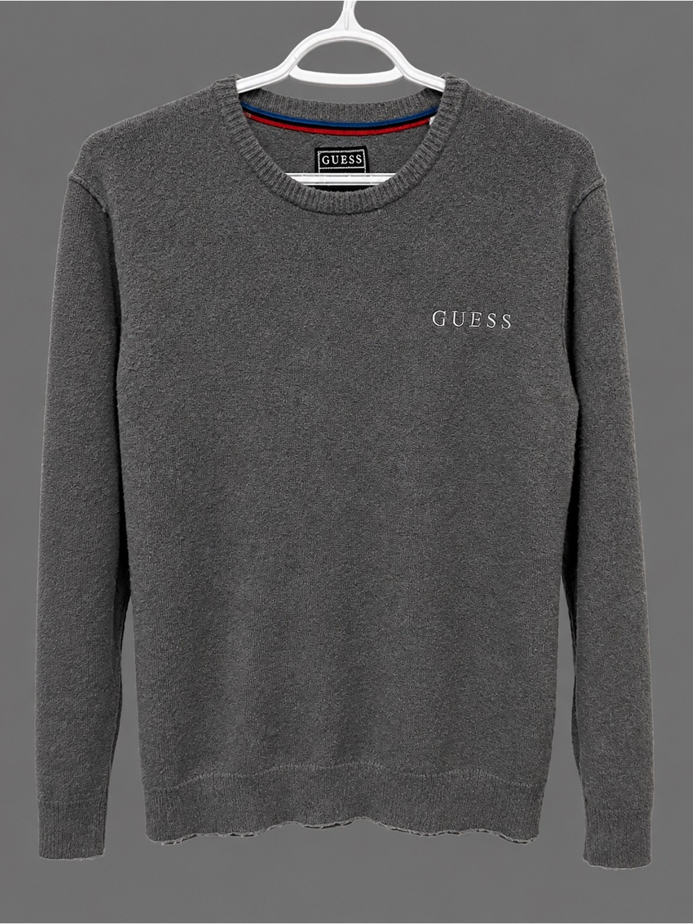 GUESS Charcoal Grey Crewneck Sweater with Logo